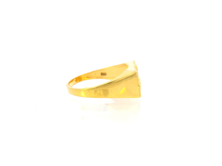 22K Yellow Gold Cubic Zirconia Men's Ring