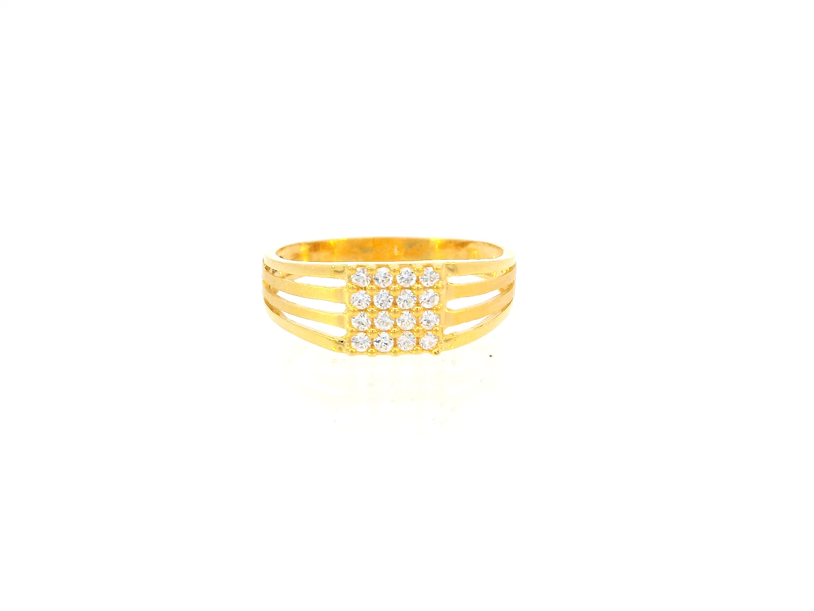 22K Yellow Gold Cubic Zirconia Statement Ring