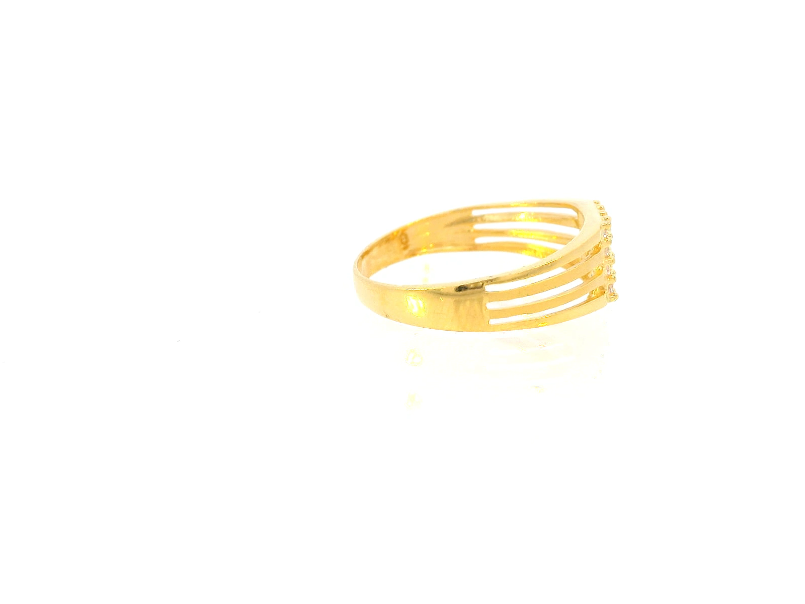 22K Yellow Gold Cubic Zirconia Statement Ring
