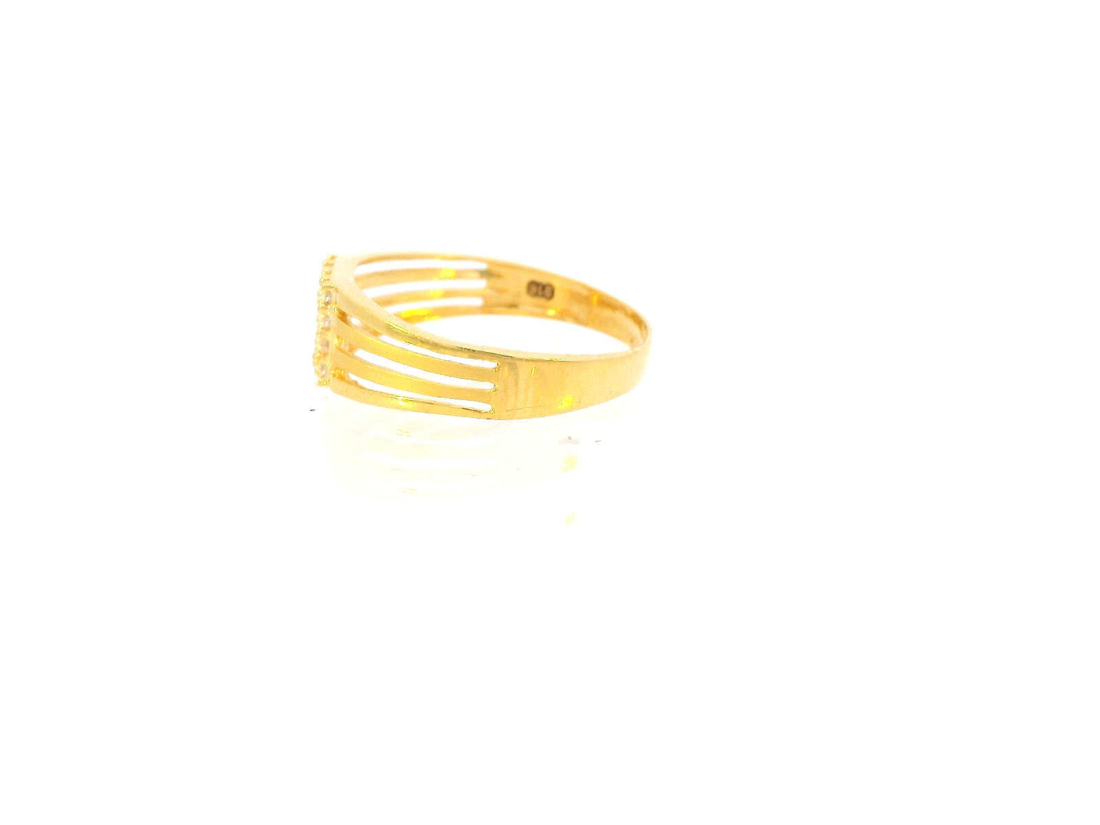 22K Yellow Gold Cubic Zirconia Statement Ring