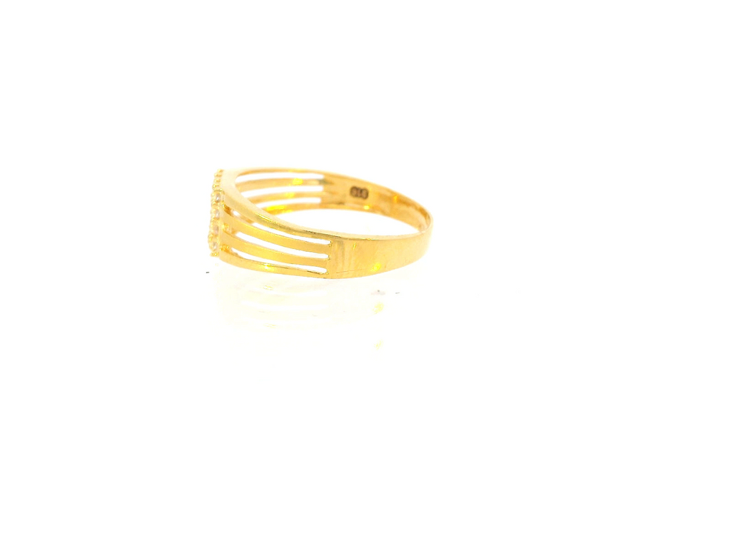 22K Yellow Gold Cubic Zirconia Statement Ring