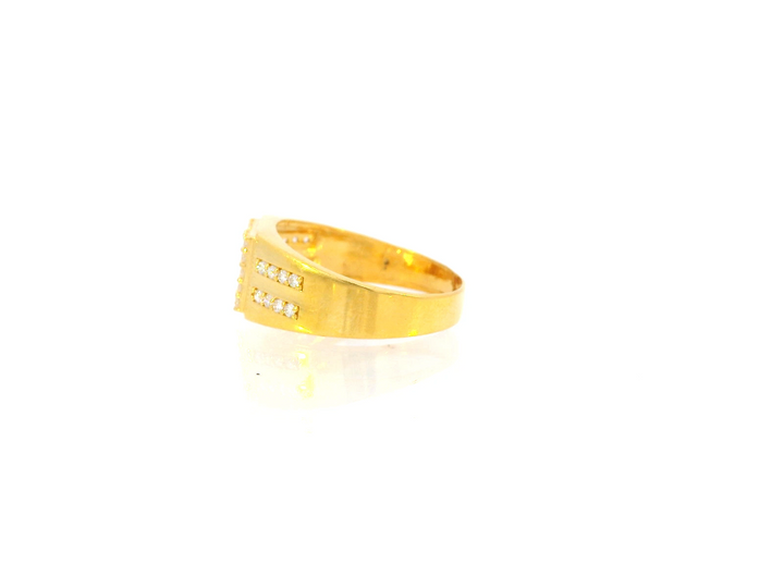 22K Yellow Gold Cubic Zirconia Statement Ring