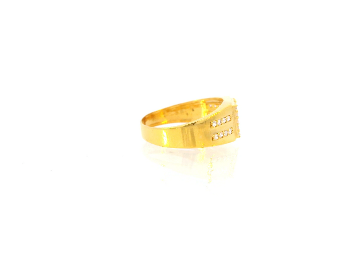 22K Yellow Gold Cubic Zirconia Statement Ring