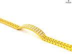 22K Yellow Gold Cubic Zirconia Studded Bracelet with Open Box Lock
