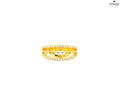 22K Yellow Gold Dual-Band Ring with Cubic Zirconia Accents