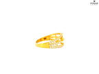 22K Yellow Gold Dual-Band Ring with Cubic Zirconia Accents