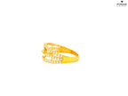 22K Yellow Gold Dual-Band Ring with Cubic Zirconia Accents