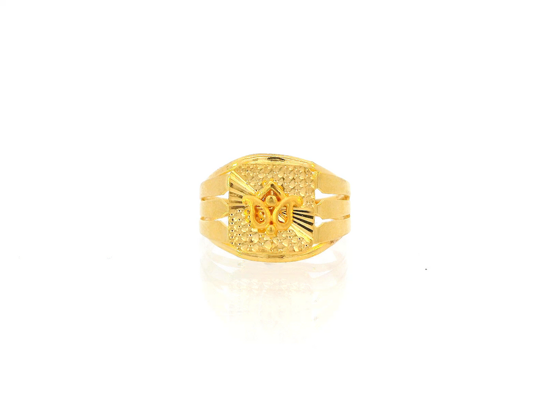 22K Yellow Gold Elegant Symbol Ring