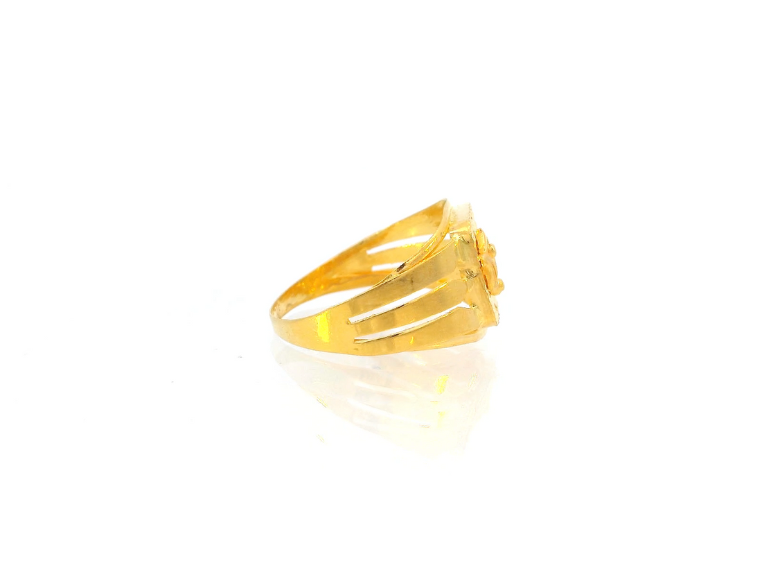 22K Yellow Gold Elegant Symbol Ring