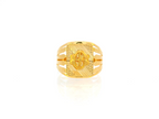 22K Yellow Gold Engraved Statement Ring