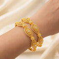 22K Yellow Gold Fancy Bangles – Stylish Statement Design