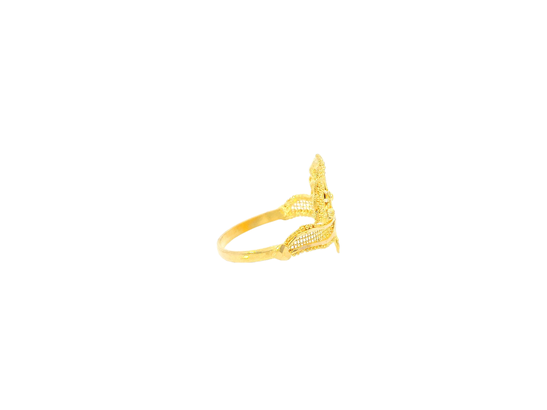 22K Yellow Gold Floral Motif Ring