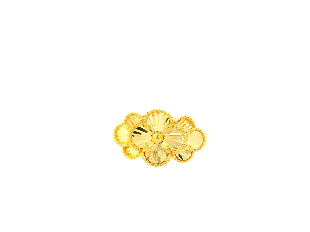 22K Yellow Gold Floral Ring – Size 7.7