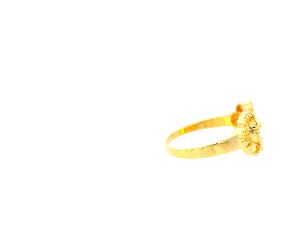 22K Yellow Gold Floral Ring – Size 7.7
