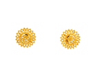 22K Yellow Gold Floral Stud Earrings – 5g