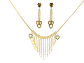 22K Yellow Gold Heart Motif Necklace & Earring Set – 12g