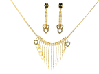 22K Yellow Gold Heart Motif Necklace & Earring Set – 12g