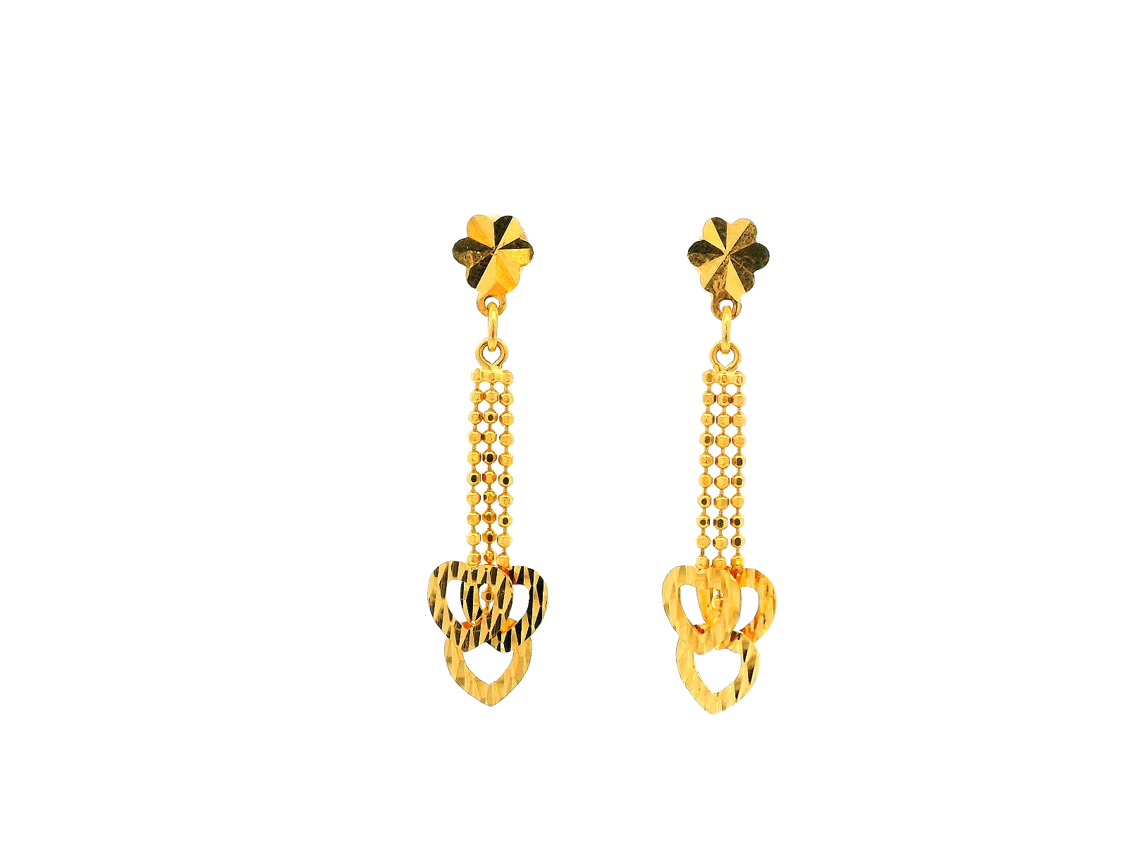 22K Yellow Gold Heart Motif Necklace & Earring Set – 12g