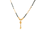 22K Yellow Gold Mangalsutra with Black Beads and Pendant