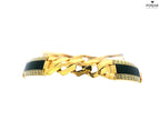 22K Yellow Gold Meenakari Bracelet with Greek Key Pattern and Open Box Lock