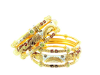 22K Yellow Gold Meenakari Screw Bangles – 103.9g (Set of 2)