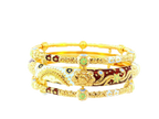 22K Yellow Gold Meenakari Screw Bangles – 103.9g (Set of 2)
