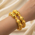22K Yellow Gold Meenakari Screw Open Bangles