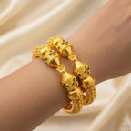 22K Yellow Gold Meenakari Screw Open Bangles