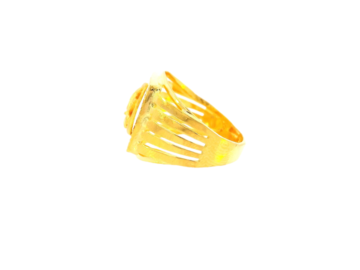 22K Yellow Gold Men's Ring with Oval Motif – Size 9