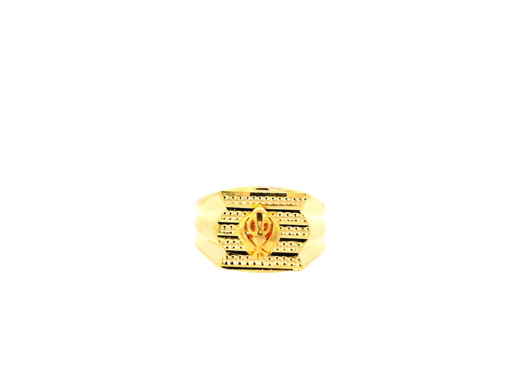 22K Yellow Gold Men's Statement Ring – Size 9