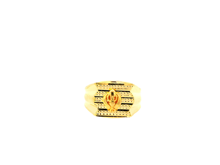 22K Yellow Gold Men's Statement Ring – Size 9