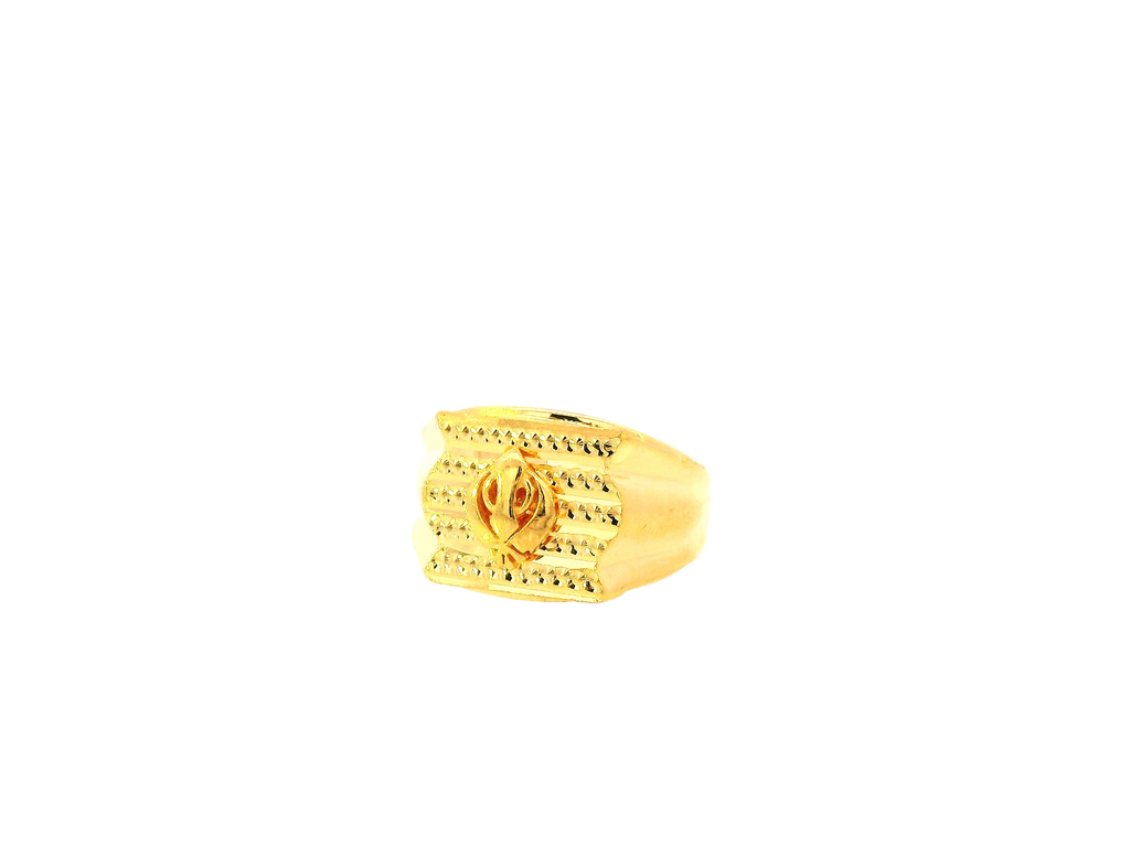 22K Yellow Gold Men's Statement Ring – Size 9