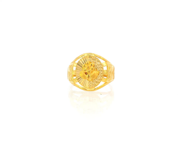 22K Yellow Gold Radiant Sunburst Motif Ring