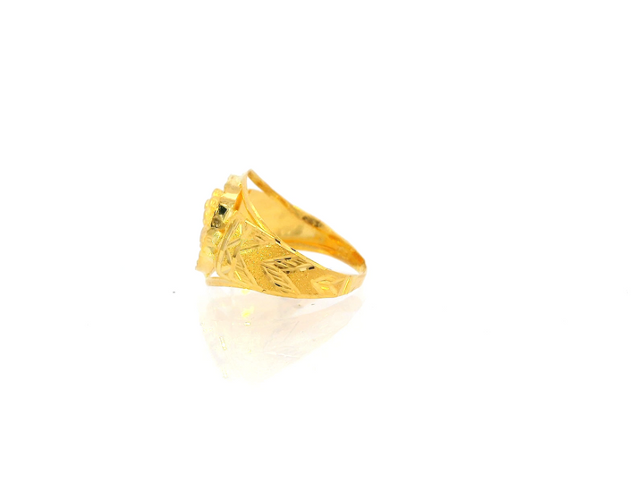 22K Yellow Gold Radiant Sunburst Motif Ring