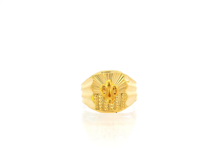 22K Yellow Gold Religious Motif Statement Ring