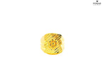 22K Yellow Gold Ring with Diamond-Cut Textured Design