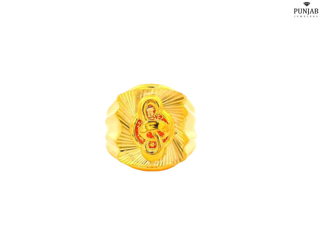 22K Yellow Gold Ring with Intricate Infinity Motif