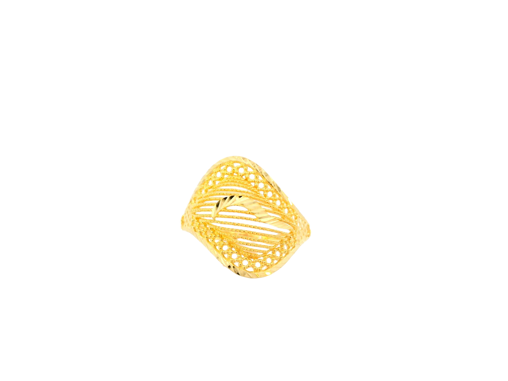 22K Yellow Gold Ring with Modern Geometric Design