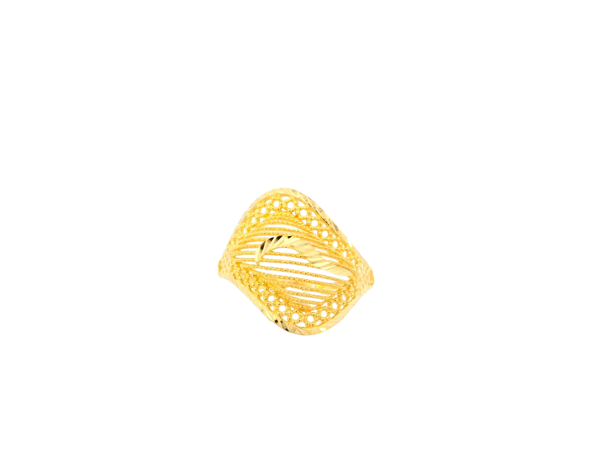 22K Yellow Gold Ring with Modern Geometric Design