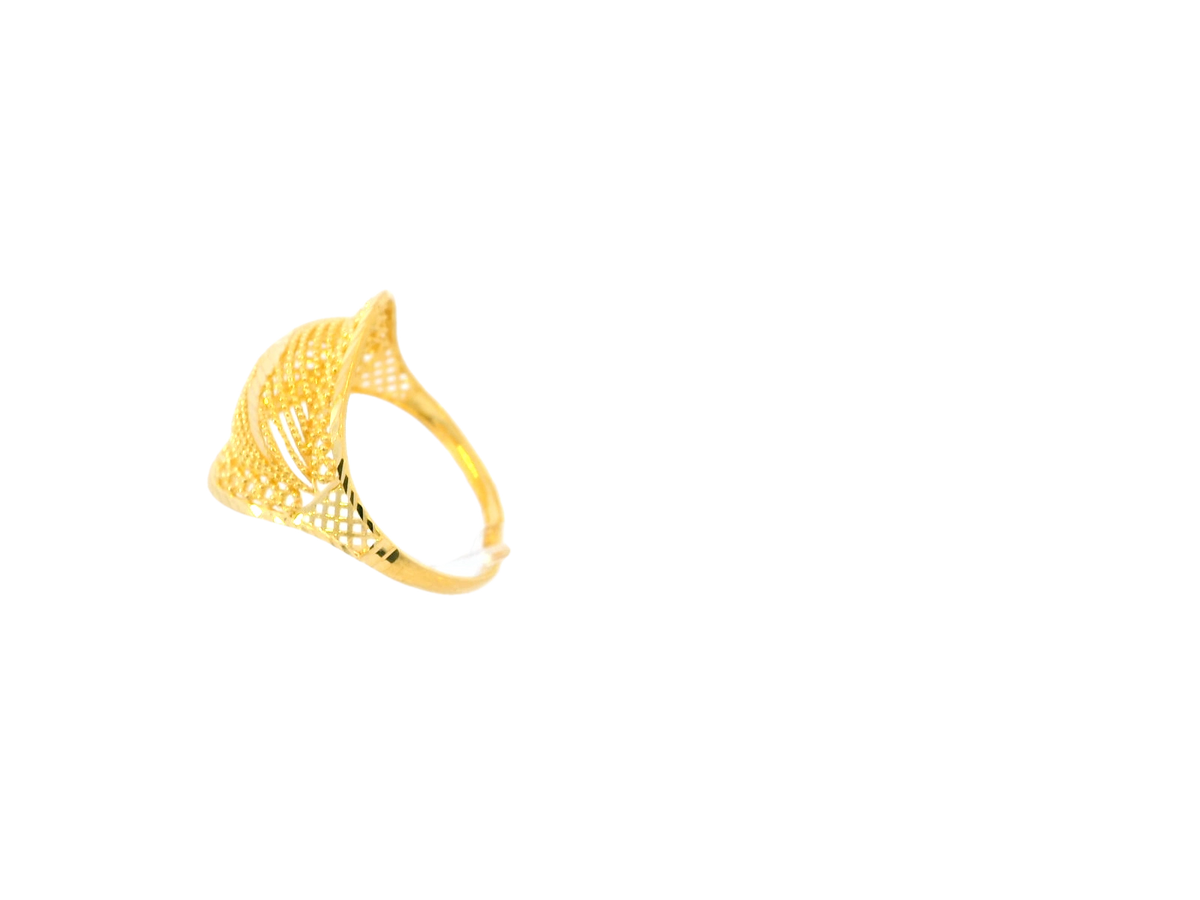 22K Yellow Gold Ring with Modern Geometric Design