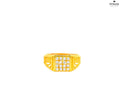 22K Yellow Gold Ring with Ornate Square Cluster Design