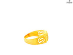 22K Yellow Gold Ring with Ornate Square Cluster Design
