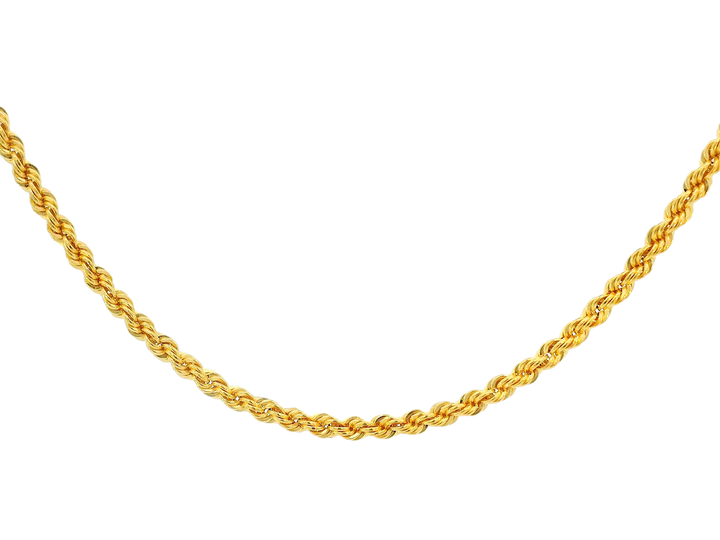 22K Yellow Gold Rope Chain – 22 Inches
