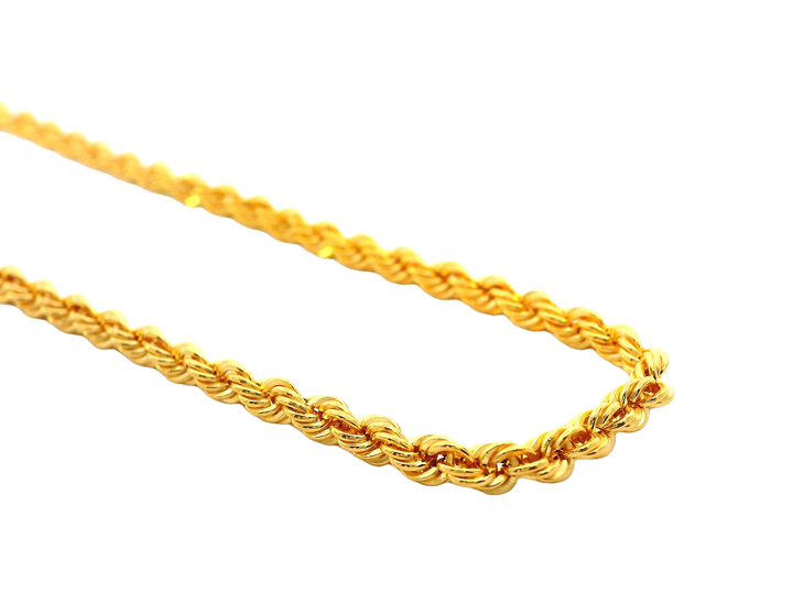 22K Yellow Gold Rope Chain – 22 Inches