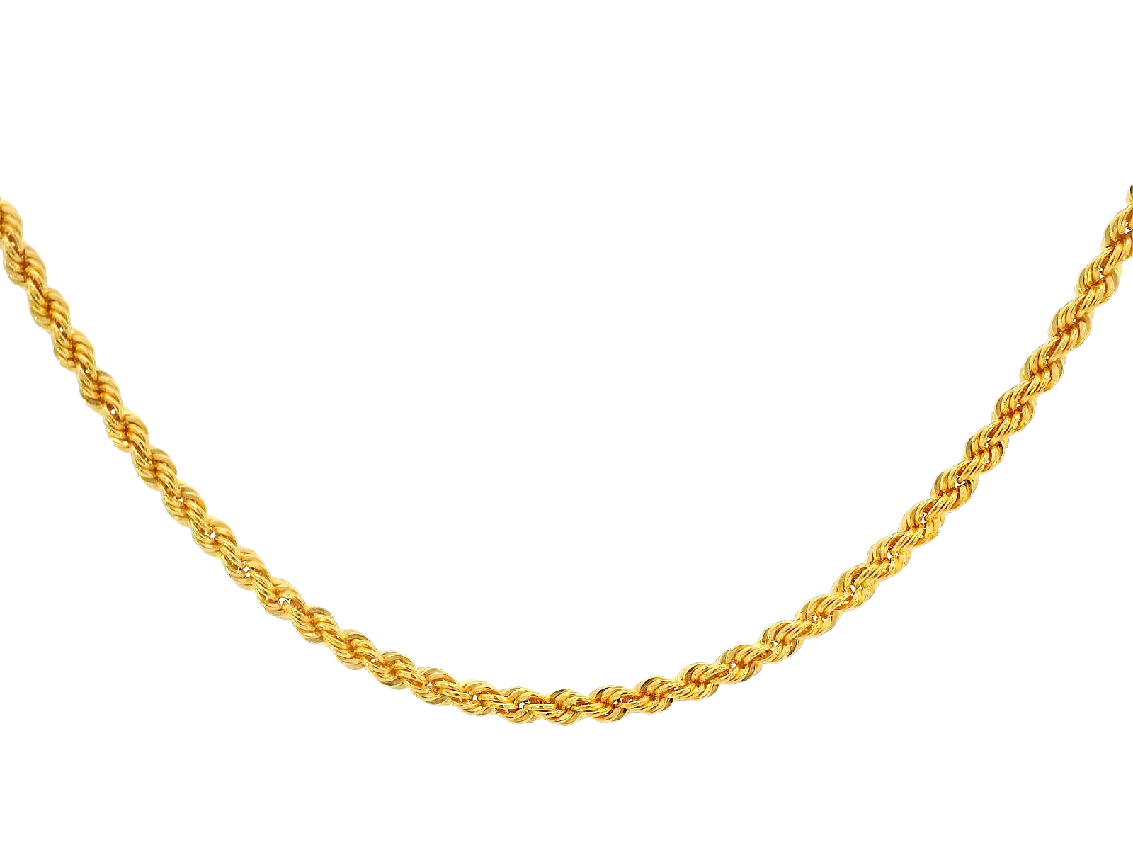 22K Yellow Gold Rope Chain – 24 Inches