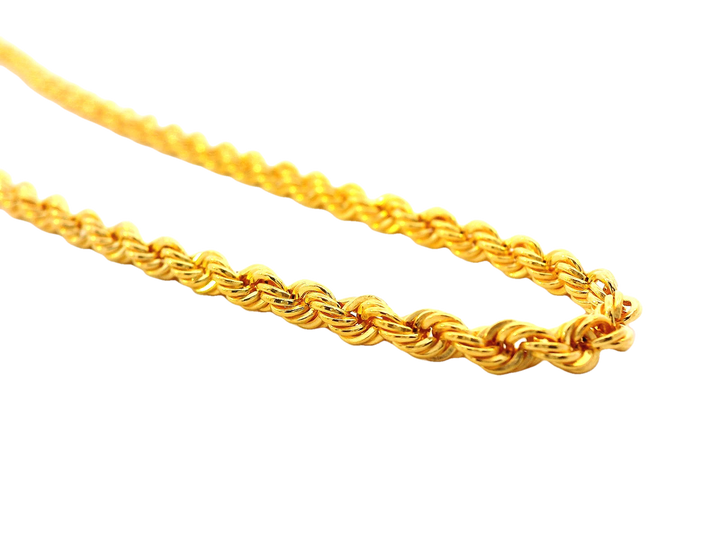 22K Yellow Gold Rope Chain – 24 Inches