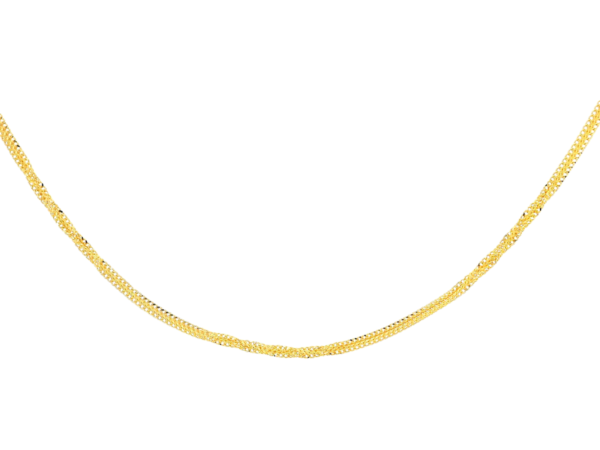 22K Yellow Gold Sleek Chain – 17 Inches