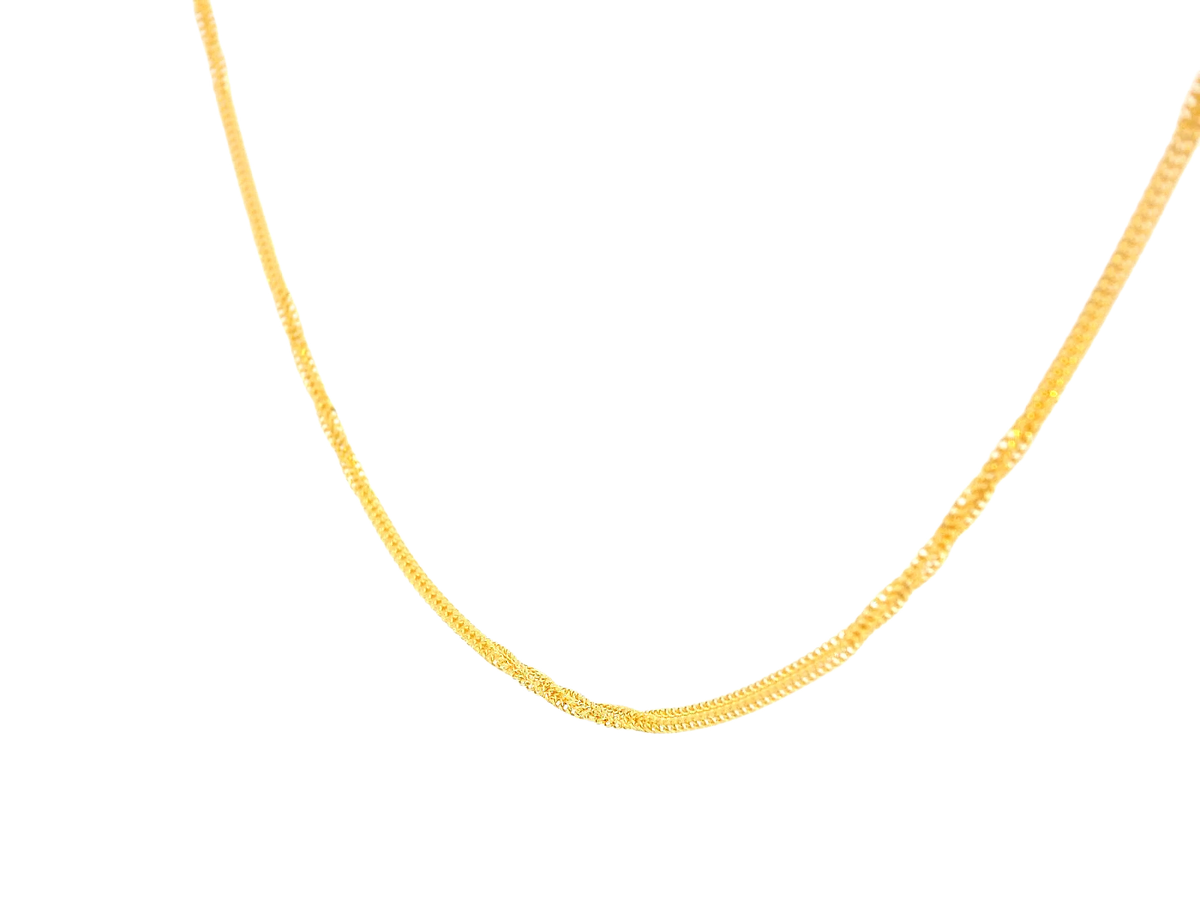 22K Yellow Gold Sleek Chain – 17 Inches