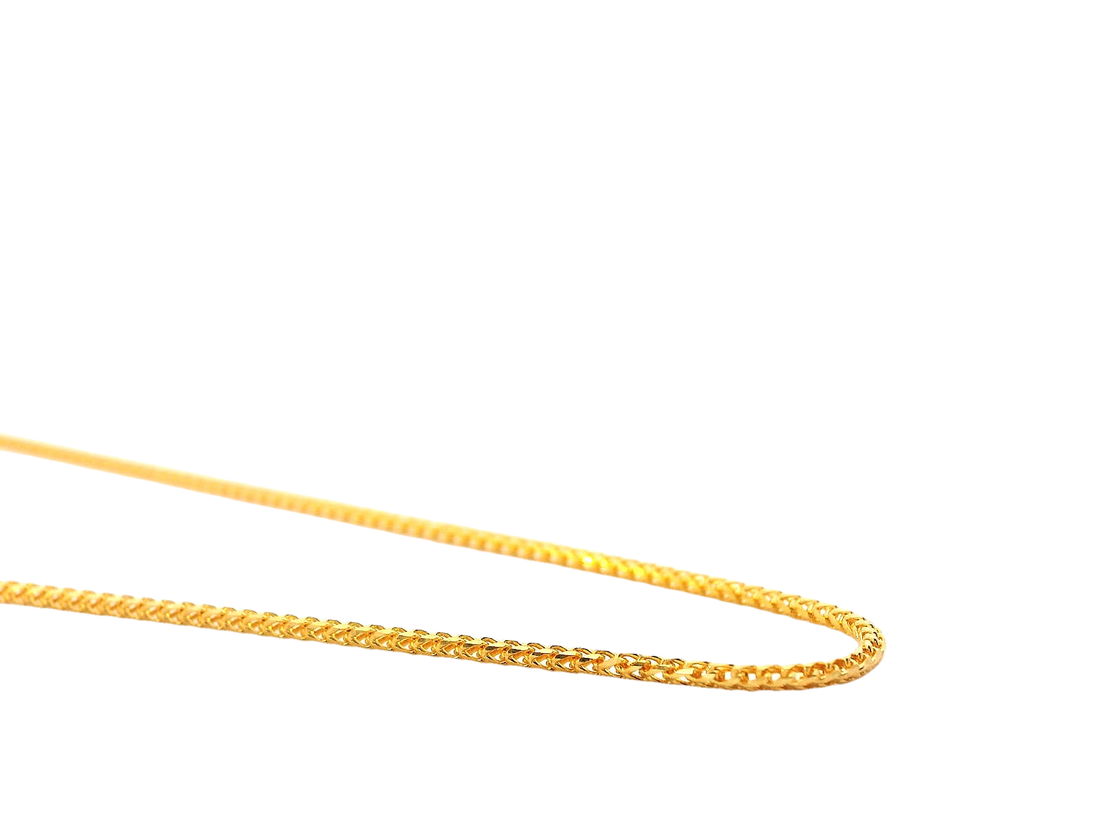 22K Yellow Gold Sleek Chain – 20 Inches