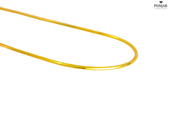 22K Yellow Gold Sleek Herringbone Chain Necklace